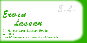 ervin lassan business card